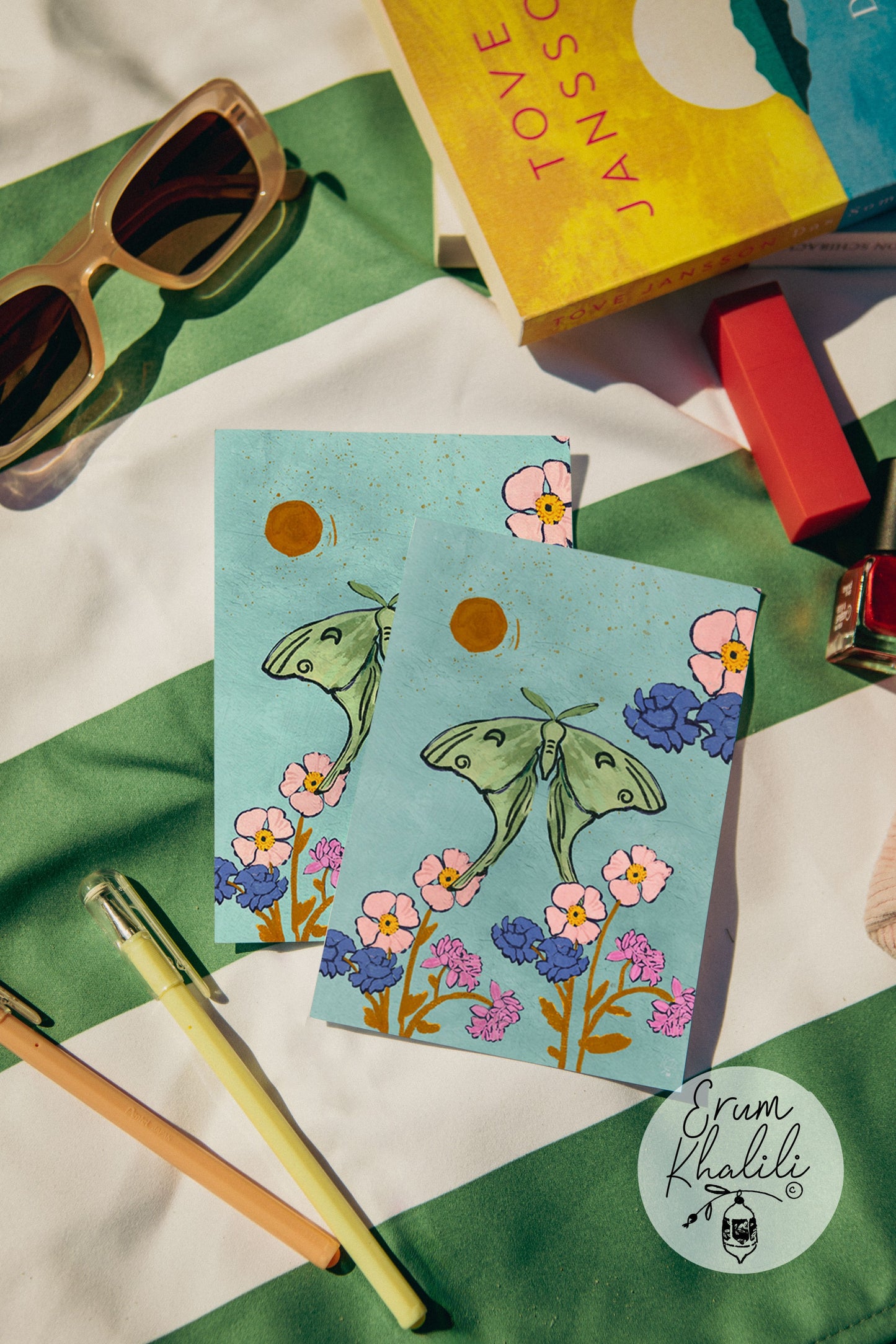 Moth Card – Nature Inspired Illustration Butterflies