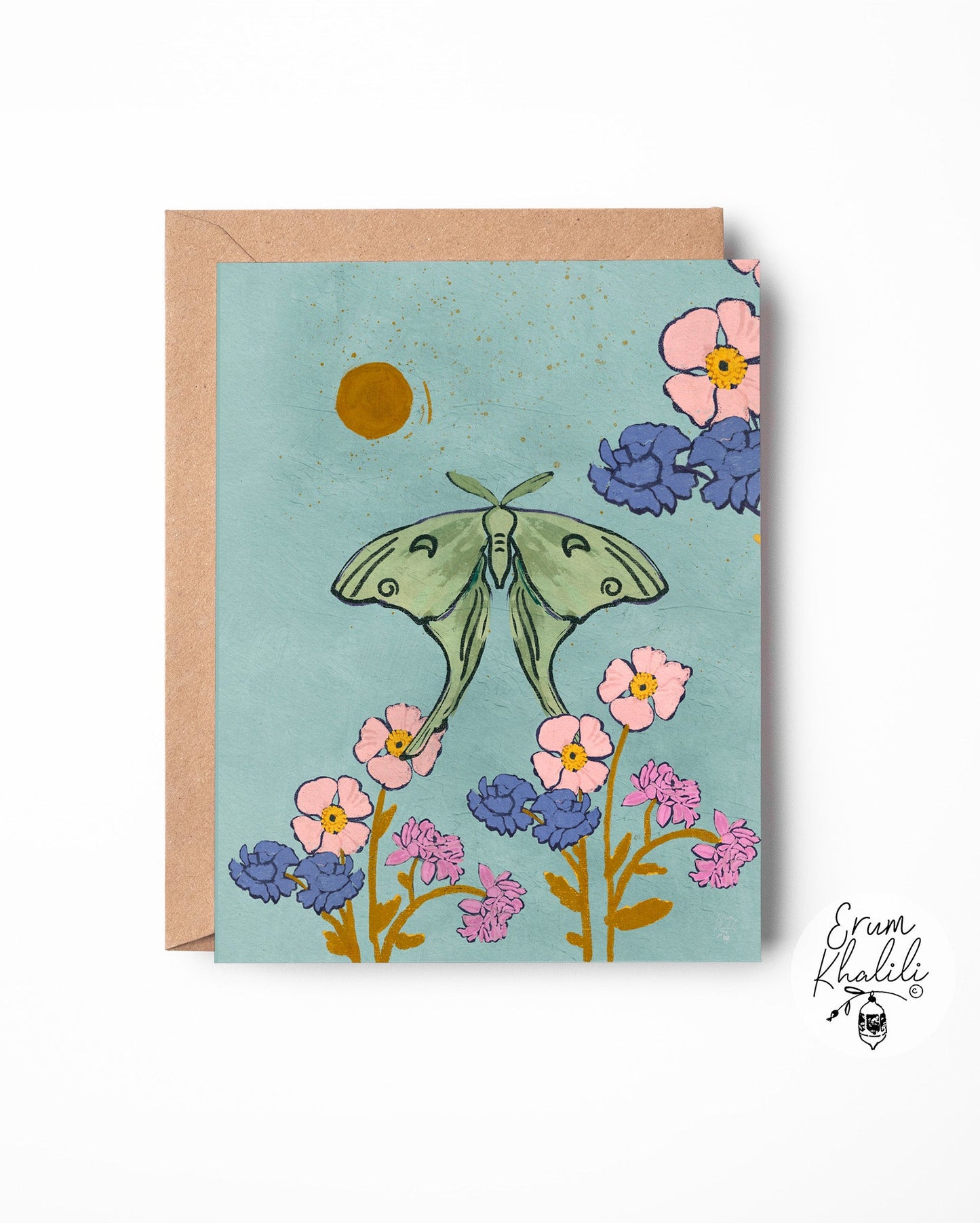 Moth Card – Nature Inspired Illustration Butterflies