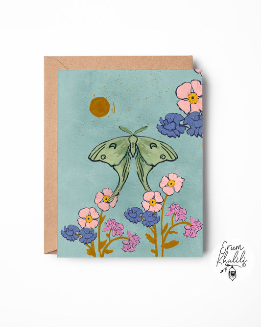 Moth Card – Nature Inspired Illustration Butterflies