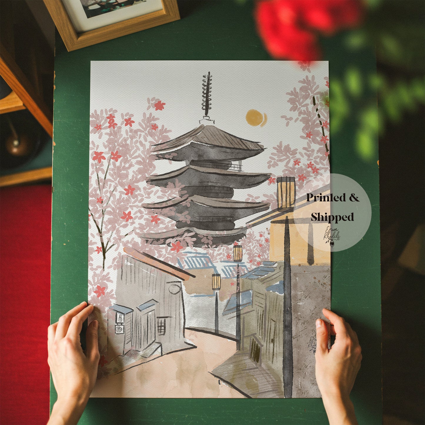 Japan- Original Watercolor Art Print by Erum Khalili