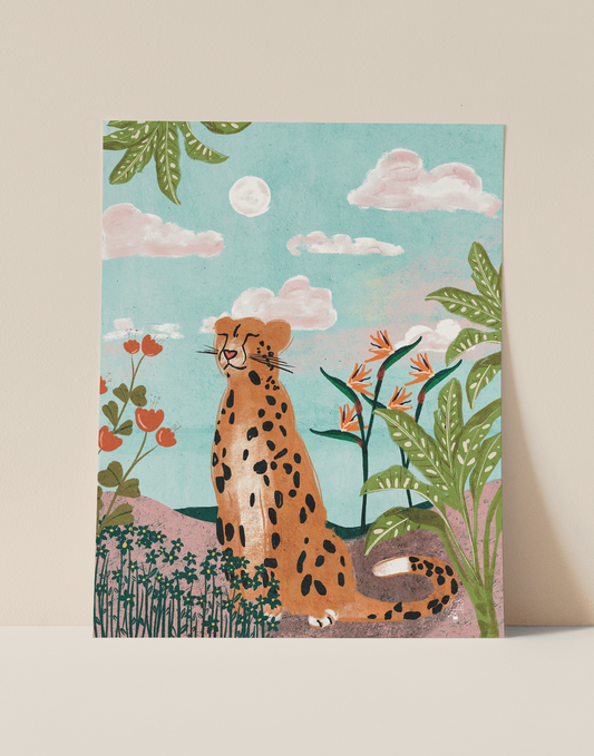 Cotton Candy Jungle Cheetah - Art Print