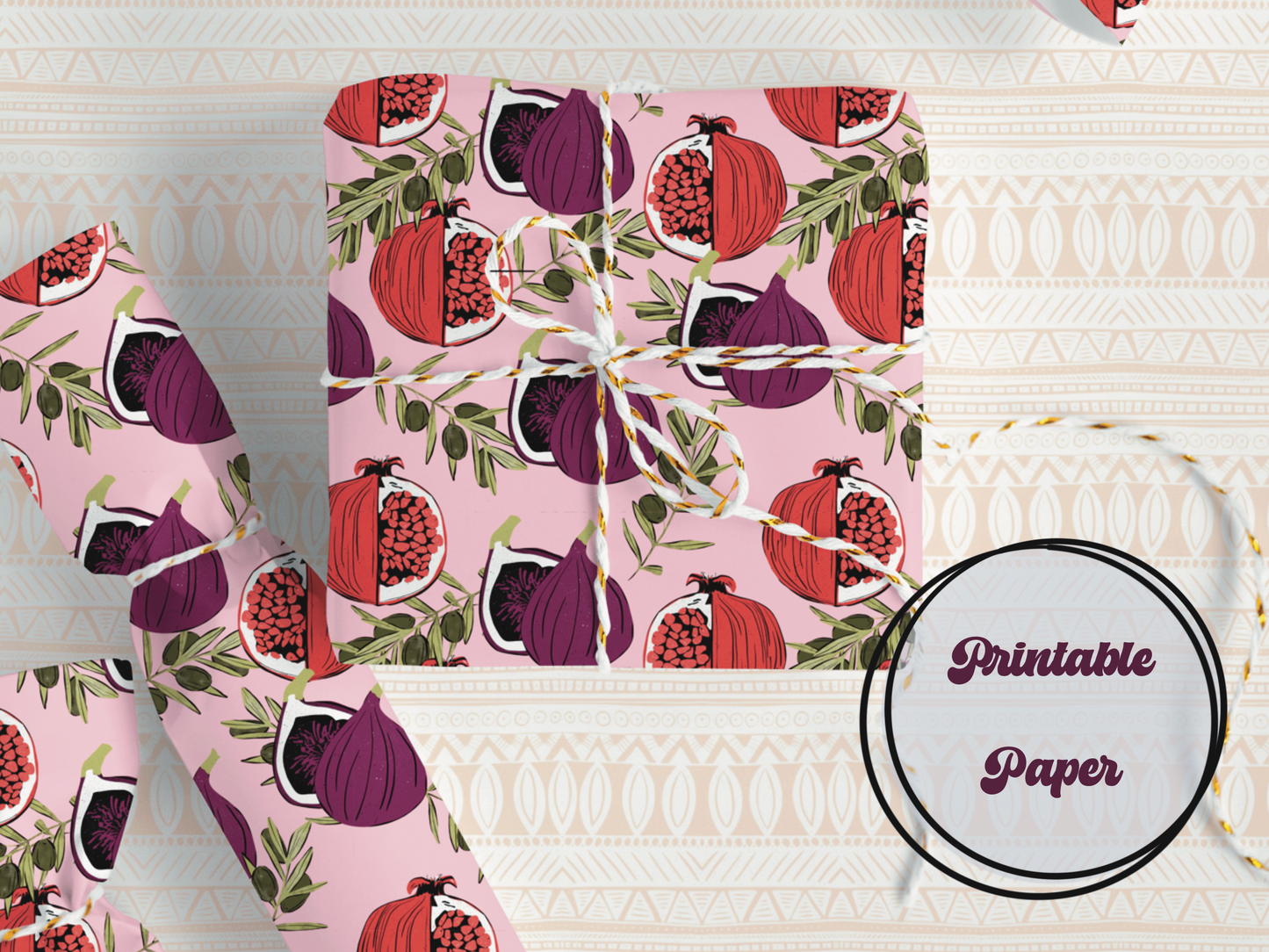 Pom, Fig and Olive - Printable Paper