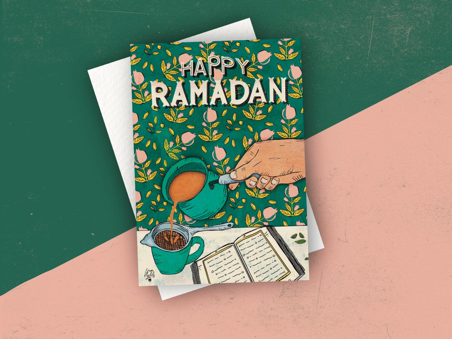 Wholesale - Happy Ramadan Chai Print Cards W/ Envelopes