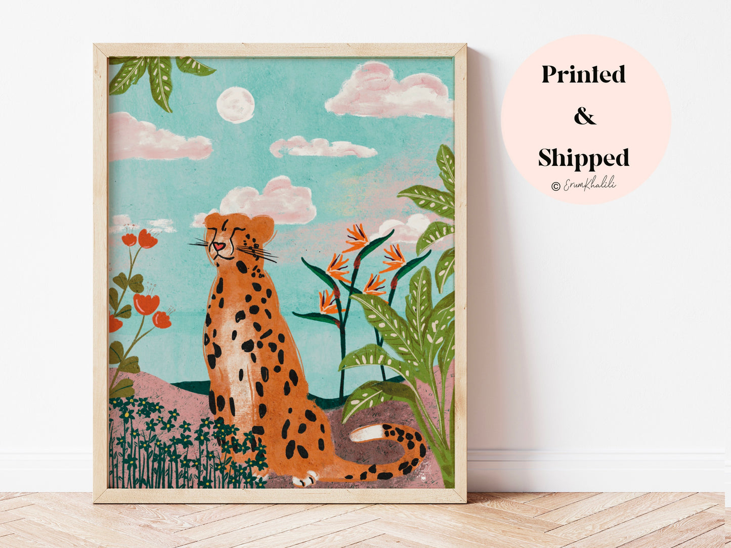Cotton Candy Jungle Cheetah - Art Print