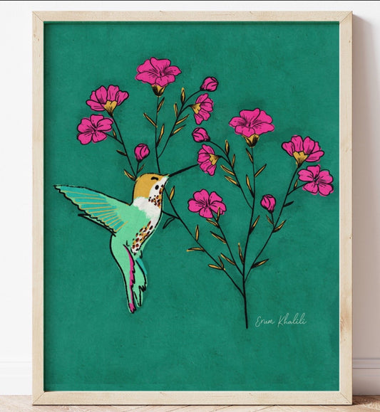 Hummingbird Florals - Art Print