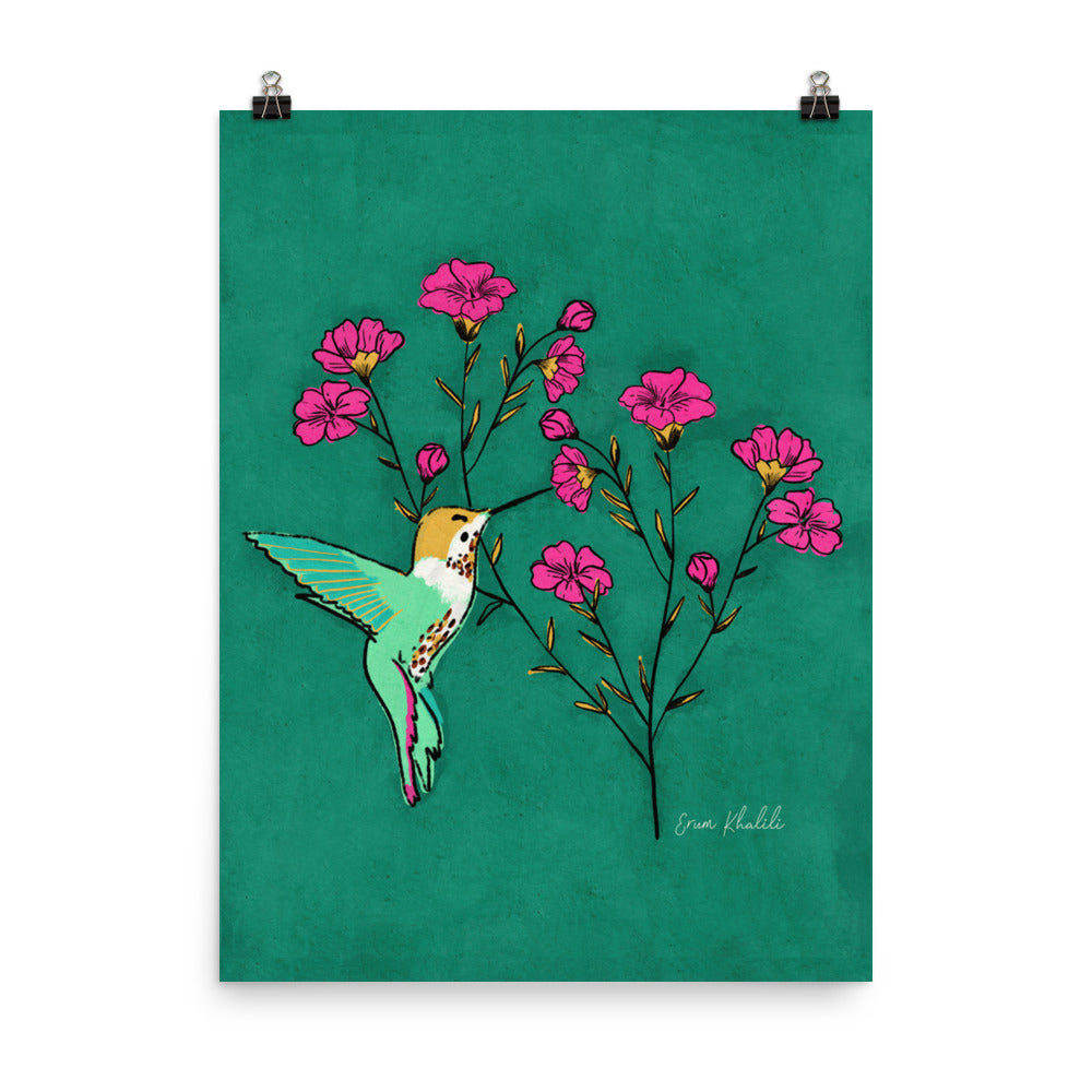 Hummingbird Florals - Art Print
